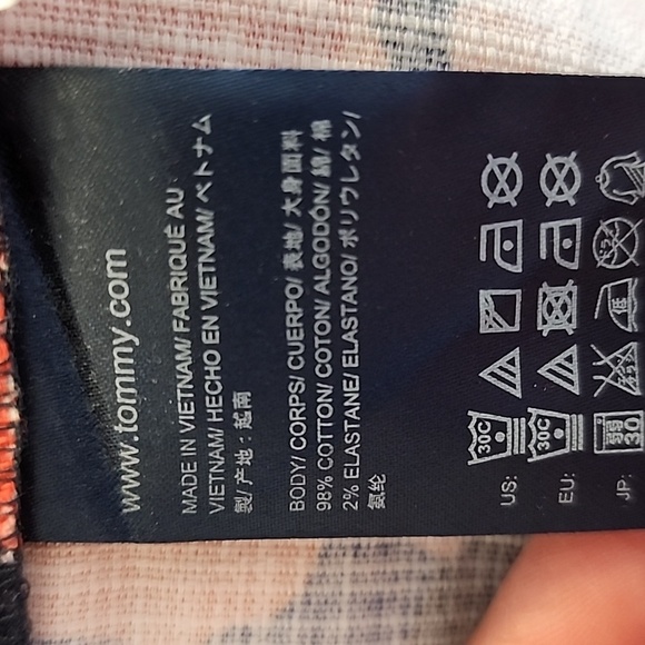 Tommy Hilfiger Floral Fit & Flare Dress Sleeveless Navy Orange Designer Summer - Picture 7 of 10